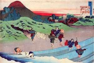 Sarjasta Sata runoa sadalta runoilijalta: Jito Tenno, c1830. tekijältä Katsushika Hokusai