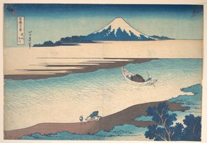Fuji – Tama-joki, Musashin maakunta, sarjasta ”36 näkymää Fuji-vuorelta” (Fugaku sanjūrokkei) tekijältä Katsushika Hokusai