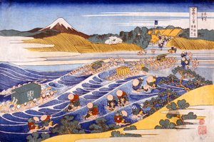 Fuji Fordista Kanayalla (värillinen puupainatus) tekijältä Katsushika Hokusai