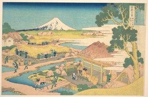 Fuji Surugan Katakuran teeviljelmiltä (Sunshū Katakura chaen no Fuji), sarjasta ”36 näkymää Fuji-vuoresta” (Fugaku sanjūrokkei) tekijältä Katsushika Hokusai