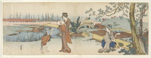Kultakalan myyjä, 1801-1805 tekijältä Katsushika Hokusai