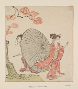 Piilota ja etsi (värillinen puupalikkaprintti) tekijältä Katsushika Hokusai