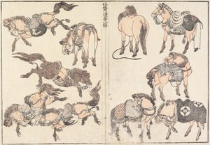 Hevoset tekijältä Katsushika Hokusai