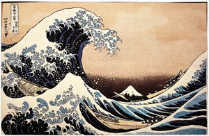 Japani, maalaus Suuresta aallosta tekijältä Katsushika Hokusai