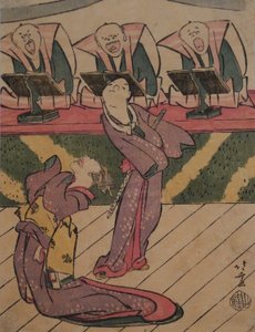 Kabuki-näyttämö, noin 1811-13 (vedos). tekijältä Katsushika Hokusai
