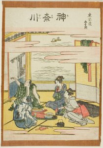 Kanagawa, sarjasta "Fifty-three Stations of the Tokaido (Tokaido gojusan tsugi)" tekijältä Katsushika Hokusai