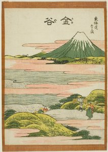 Kanaya, de la sèrie "Cinquanta-tres estacions del Tokaido (Tokaido gojusan tsugi)" finlandès tekijältä Katsushika Hokusai