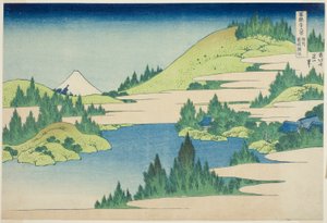 Llac Hakone a la província de Sagami (Soshu Hakone Kosui), de la sèrie "Trenta-sis vistes del mont Fuji (Fugaku sanjurokkei)" finlandès tekijältä Katsushika Hokusai