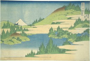 Hakone-järvi Segamin maakunnassa sarjasta Kolmekymmentäkuusi näkymää Fuji-vuorelle tekijältä Katsushika Hokusai