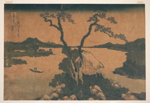 Suwa-järvi Shinano-maakunnassa (Shinshū Suwako), sarjasta ”Fuji-vuoren 36 näkymää” (Fugaku sanjūrokkei) tekijältä Katsushika Hokusai