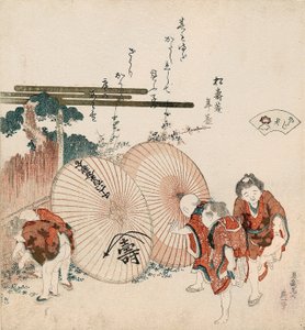 Kadonneen rakkauden simpukka (Katashigai)
sarjasta ”Simpukkapari-peli Genroku-kasan 36-runon kanssa (Genroku kasen kai-awase)” tekijältä Katsushika Hokusai