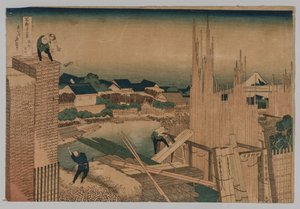 Puutarha, 1760-1849. tekijältä Katsushika Hokusai