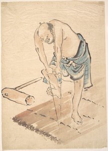 Mies lautalla tekijältä Katsushika Hokusai