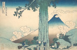 Mishima Pass Kain maakunnassa Koshu Mishima goe, sarjasta Thirty-six Views ..., ca. 1830-32. tekijältä Katsushika Hokusai