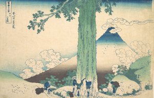 Mishima Pass Kain maakunnassa Koshu Mishima goe, sarjasta Thirty-six Views ..., ca. 1830-32. tekijältä Katsushika Hokusai