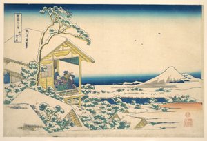 Aamu lumisateen jälkeen Koishikawassa Edossa (Koishikawa yuki no ashita), sarjasta ”Fuji-vuoren 36 näkymää” (Fugaku sanjūrokkei) tekijältä Katsushika Hokusai