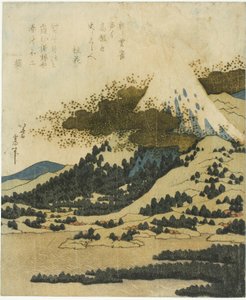 Fuji-vuori Ashi-järveltä Hakonessa tekijältä Katsushika Hokusai