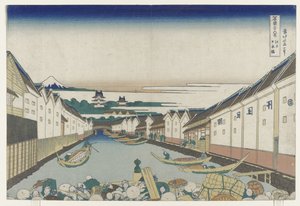 Nihonbashi B Sciencen jäsen Edo, 1830-33 tekijältä Katsushika Hokusai