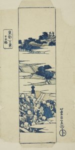 Nihonbashi Bridge, kääre sarjalle "Sata näkymää itäpääkaupungista (Toto hyakkei)" tekijältä Katsushika Hokusai