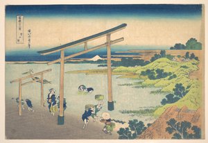 Nobotonlahti (Noboto no ura), sarjasta ”36 näkymää Fuji-vuorelta” (Fugaku sanjūrokkei) tekijältä Katsushika Hokusai