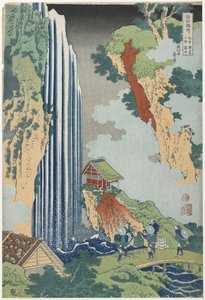 Onon putoukset Kiso Roadilla, n. 1833 tekijältä Katsushika Hokusai