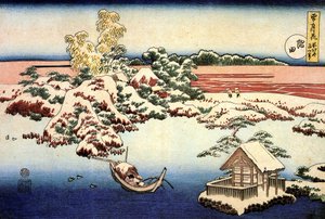 ""Luminen maisema Sumida-joella, Japani"" Print Katsushika Hokusai (1760-1849) (ukiyo-e School) 1832 State A Pushkin Museum of Fine Arts, Moskova tekijältä Katsushika Hokusai