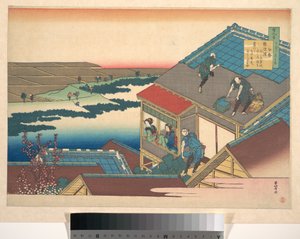Isen runo, teoksesta ”Sata runoa, joita hoitaja selittää” (Hyakunin isshu uba ga etoki) tekijältä Katsushika Hokusai