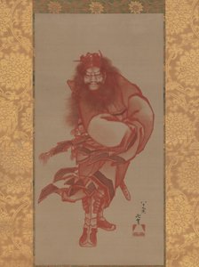 Red Shoki, Demon Queller, päivätty 1847. tekijältä Katsushika Hokusai
