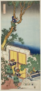 Sei Shonagon, sarjasta "Japanilaisten ja kiinalaisten runojen todellinen peili (Shiika shashin kyo)" tekijältä Katsushika Hokusai