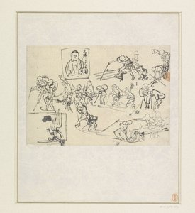 Shishi-luonnokset tekijältä Katsushika Hokusai