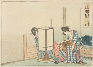 Shono, sarjasta "Fifty-three stations of the Tokaido Highway", vuoden 1804 jälkeen (värillinen puupainatus) tekijältä Katsushika Hokusai