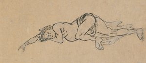 Nukkuva mies, 1700-luvun loppu - 1800-luvun alku. tekijältä Katsushika Hokusai