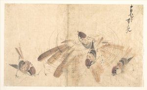 Varpuset tekijältä Katsushika Hokusai