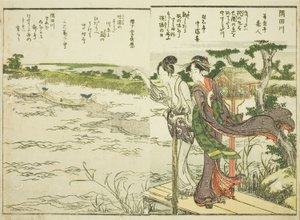 Sumida River, vol. 1 kuvitetusta kirjasta "Hienot näkymät itäpääkaupungista yhdellä silmäyksellä (Toto shokei ichiran)" tekijältä Katsushika Hokusai