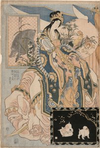 Tang Lady valkoisella elefantilla, sarjasta Mainosjättiläinen olki toimii reilussa nähtävyyskohteessa tekijältä Katsushika Hokusai
