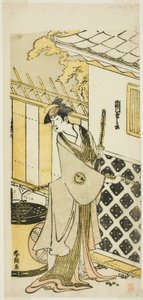Näyttelijä Segawa Kikunojo III Samurai-perheen naisena tekijältä Katsushika Hokusai