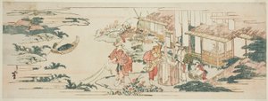 Chofun jalokivijoki, yksi kuudesta jalokivijoen joesta (Mu Tamagawa). tekijältä Katsushika Hokusai
