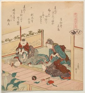 The Ditch Shell (Mizogai), sarjasta Matching Game of Immortal Genroku-Era Poems with Shells (Genroku Kasen kai awase) tekijältä Katsushika Hokusai