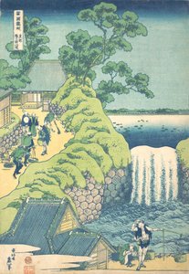 The Falls at Aoigaoka itäisessä pääkaupungissa Toto Aoigaoka no taki, sarjasta A Tour o... tekijältä Katsushika Hokusai