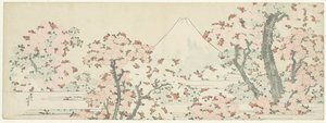 Fuji-vuori ja kirsikkapuita kukkivat tekijältä Katsushika Hokusai