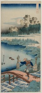 The Rush Gatherer, sarjasta A True Mirror of Chinese and Japanese Poetry, 1834-1835. tekijältä Katsushika Hokusai