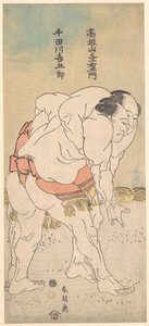 Sumo-painijat Takaneyama Yoichiemon ja Sendagawa Kichigorō tekijältä Katsushika Hokusai