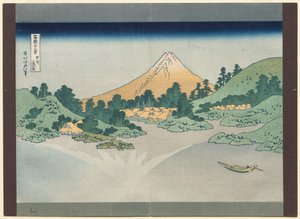 Kolmekymmentäkuusi näkymää Fuji-vuorelle: Misaka-järven pinta Kain maakunnassa tekijältä Katsushika Hokusai