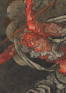 Ukkosen jumala, Edo-kausi tekijältä Katsushika Hokusai