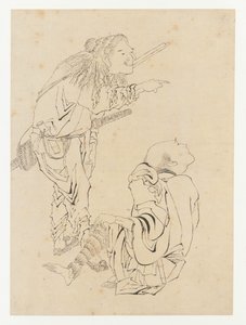 Kaksi metsästäjää, Edo-kausi, 1800-luku. tekijältä Katsushika Hokusai