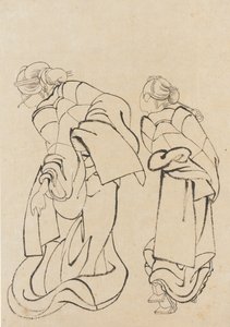 Two women, late 18th-early 19th century.  tekijältä Katsushika Hokusai