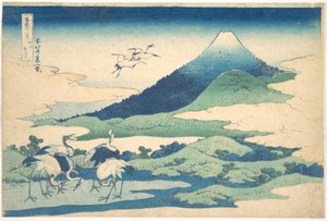 Umezawan kartano Sagamin maakunnassa (Sōshū Umezawa zai), teoksesta ”Fuji-vuoren 36 näkymää” (Fugaku sanjūrokkei) tekijältä Katsushika Hokusai