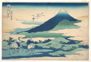 ”Umezawan kartano Sagamin maakunnassa”, sarjasta ”36 näkymää Fuji-vuorelta” (Fugaku sanjūrokkei, Sōshū Umezawa zai) tekijältä Katsushika Hokusai