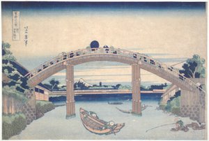 Mannen-sillan alla Fukagawassa sarjasta Kolmekymmentäkuusi näkymää Fuji-vuorelle tekijältä Katsushika Hokusai