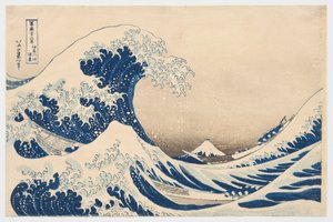 ”Kanagawan aallon alla”, sarjasta ”36 näkymää Fuji-vuorelta” tekijältä Katsushika Hokusai